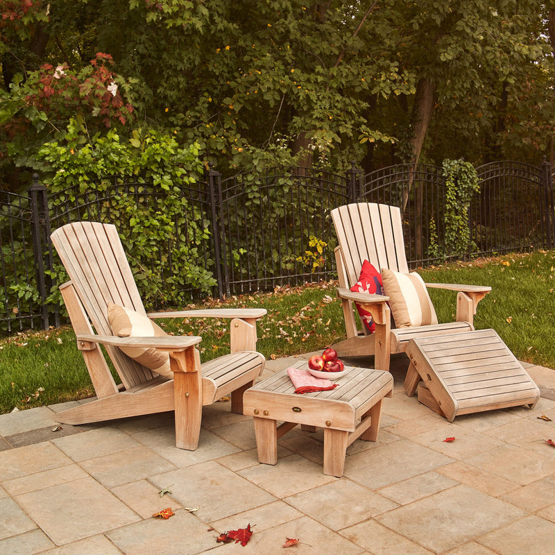 Repose-pieds / Tabouret en teck Adirondack