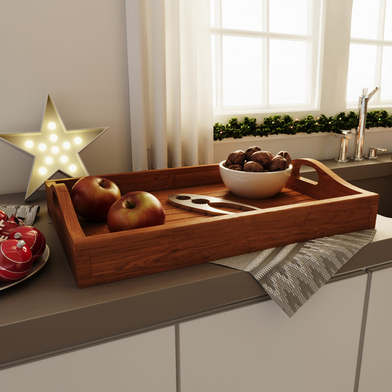 Plateau de service en teck