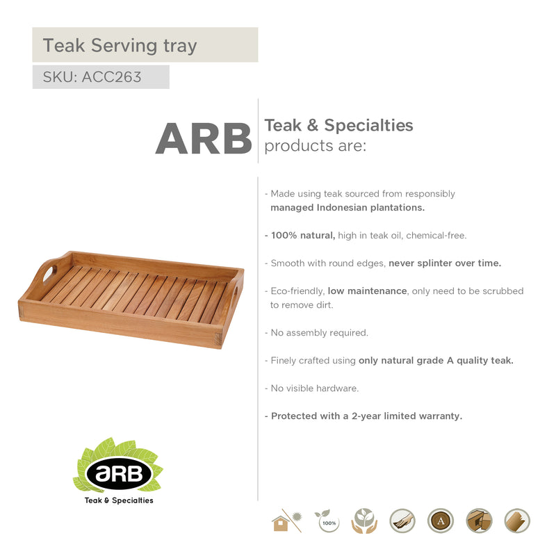 Plateau de service en teck