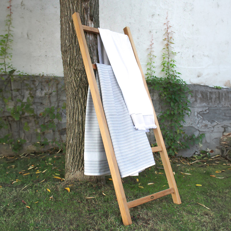 Échelle porte-serviettes en teck 4 barreaux  120 cm (47 po)
