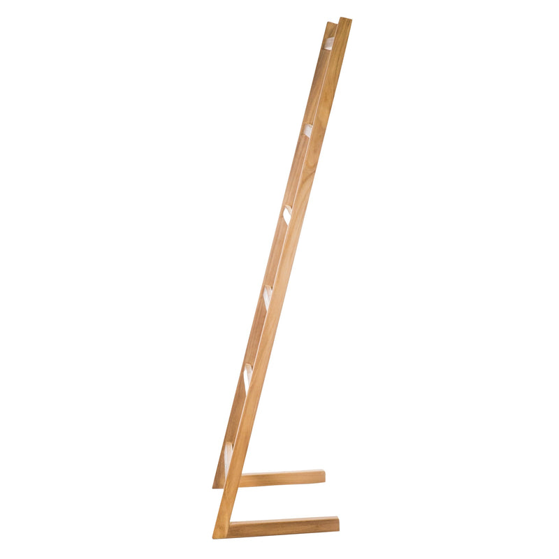 Échelle porte-serviettes sur pieds en teck 6 barreaux 180 cm (71 po)