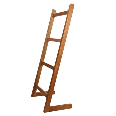 Échelle porte-serviettes sur pieds en teck 4 barreaux 120 cm (47 po)