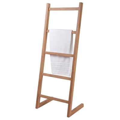 Échelle porte-serviettes sur pieds en teck 5 barreaux 150 cm (59 po)
