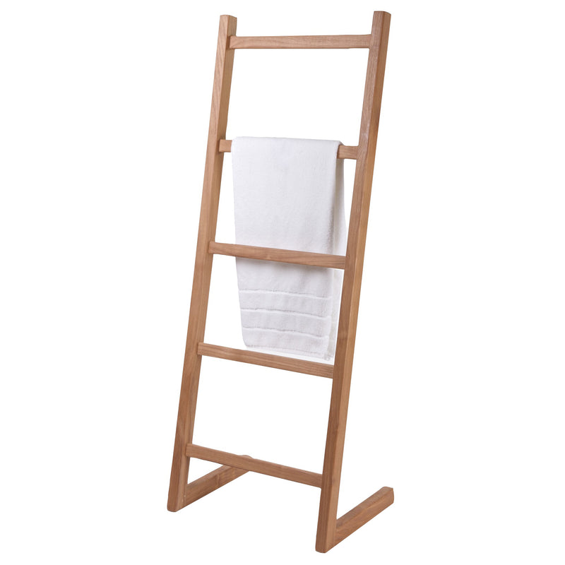 Échelle porte-serviettes sur pieds en teck 5 barreaux 150 cm (59 po)