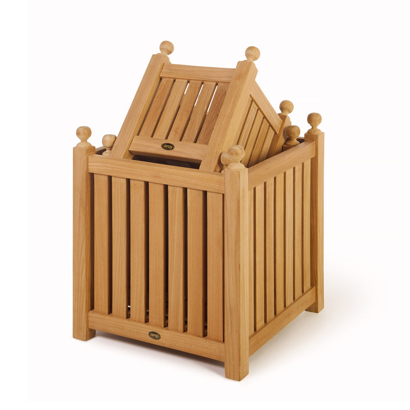 Jardinière carrée en teck 35 cm (14 po)