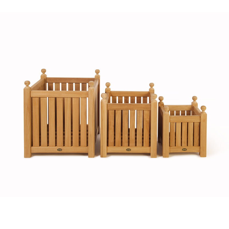 Jardinière carrée en teck 35 cm (14 po)