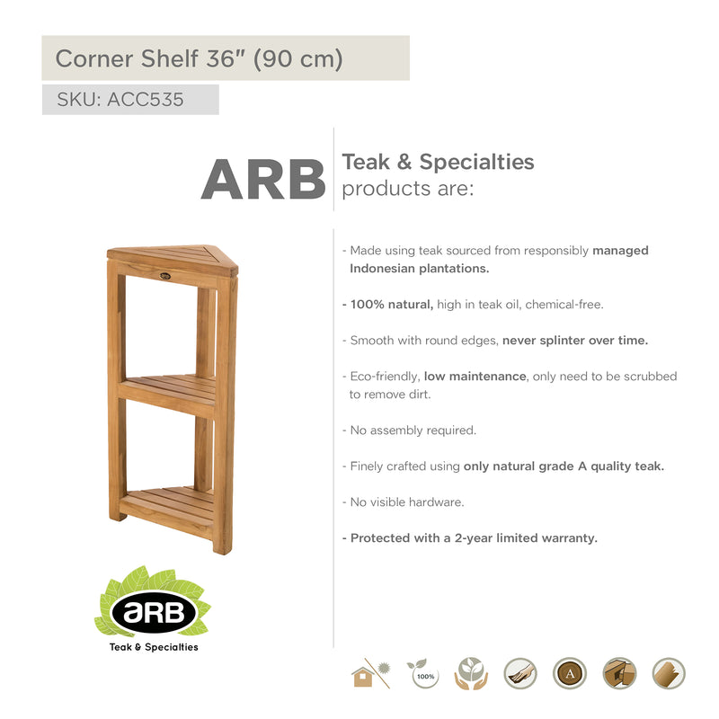 Étagère en coin 90 cm (36 po)