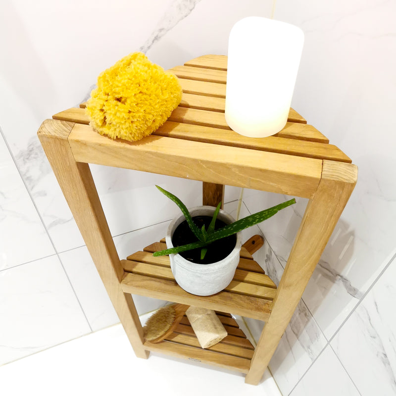 Étagère en teck Fiji 3 tablettes 90 cm (36 po)