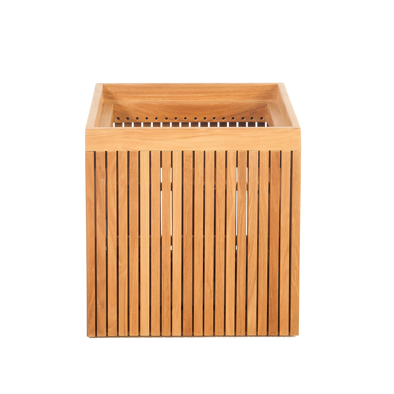 Jardinière carrée en teck Liner 45 cm (18 po)
