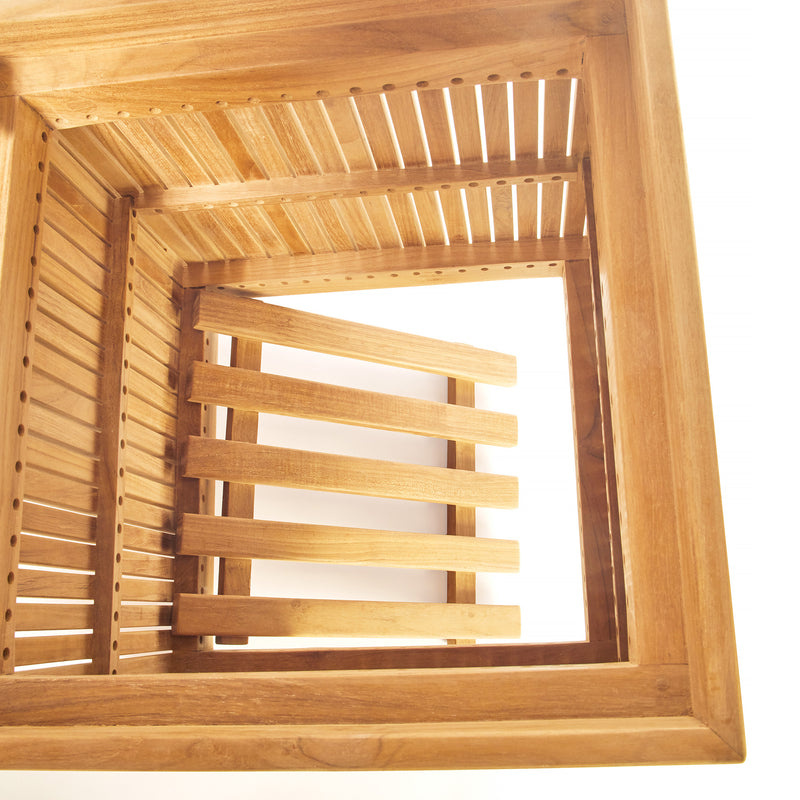 Jardinière carrée en teck Liner 45 cm (18 po)