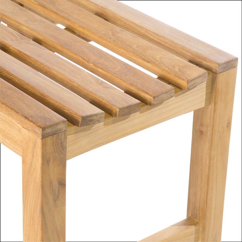 Banc de douche en teck Curved 60 cm (24 po)