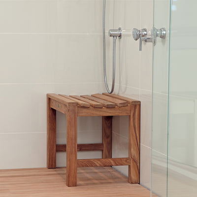 Banc de douche en teck Curved 60 cm (24 po)