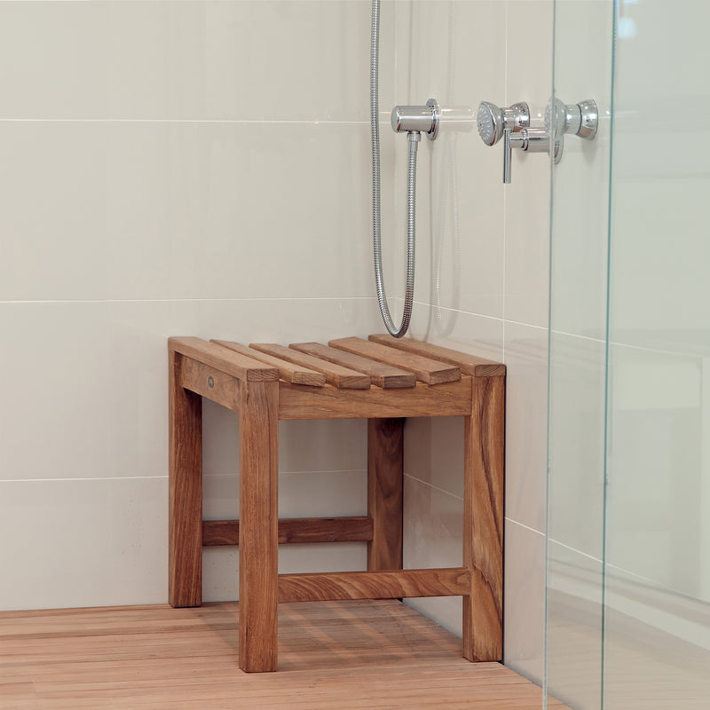 Banc de douche en teck Curved 60 cm (24 po)