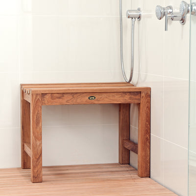 Banc de douche en teck Curved 60 cm (24 po)