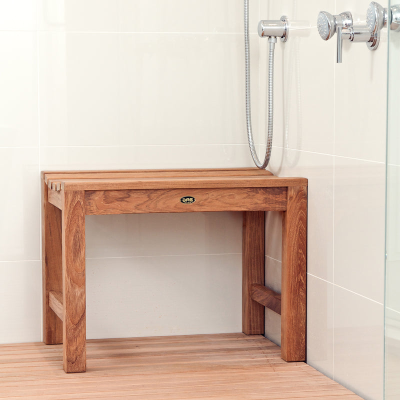 Banc de douche en teck Curved 60 cm (24 po)