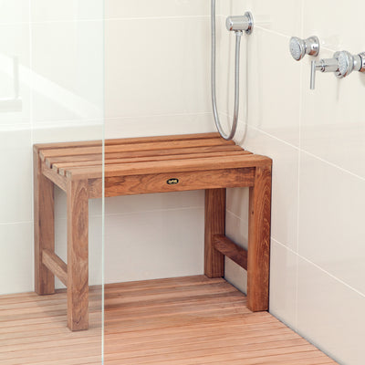 Banc de douche en teck Curved 60 cm (24 po)