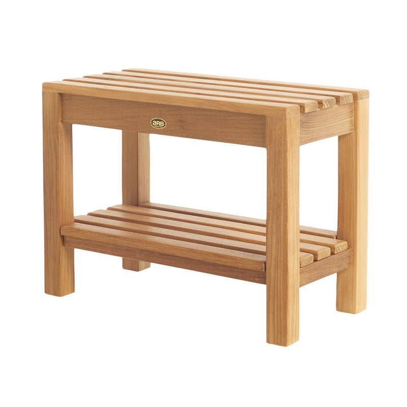 Banc de douche en teck Coach 60 cm (24 po) avec tablette