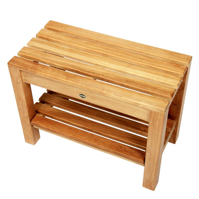 Banc de douche en teck Coach 60 cm (24 po) avec tablette