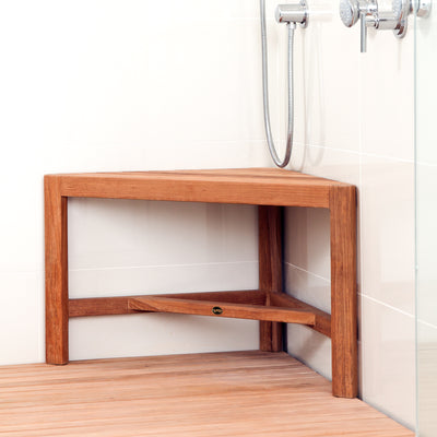 Banc en coin de douche en teck Fiji 80 cm (31 po)