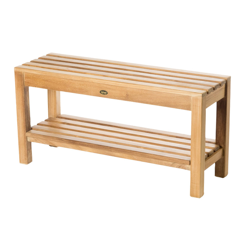 Banc de douche en teck Coach 90 cm (36 po) avec tablette