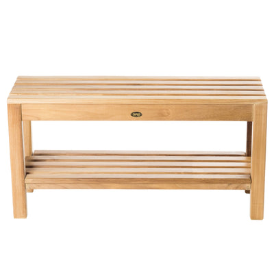 Banc de douche en teck Coach 90 cm (36 po) avec tablette