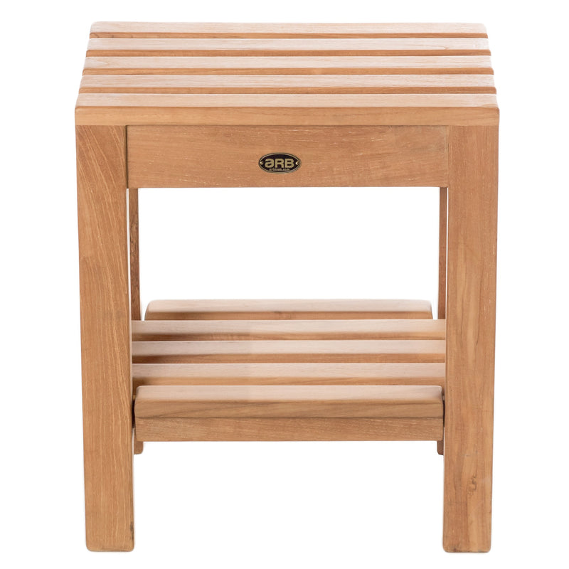 Banc de douche en teck Coach 40 cm (16 po) avec tablette