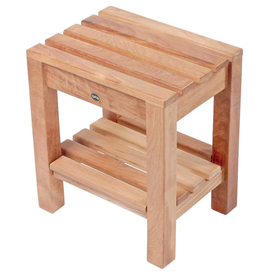 Banc de douche en teck Coach 40 cm (16 po) avec tablette