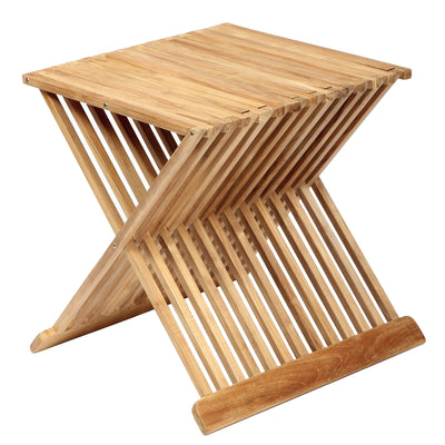 Teak folding shower bench Zig Zag large 21" (56 cm)
