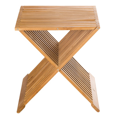Teak folding shower bench Zig Zag large 21" (56 cm)
