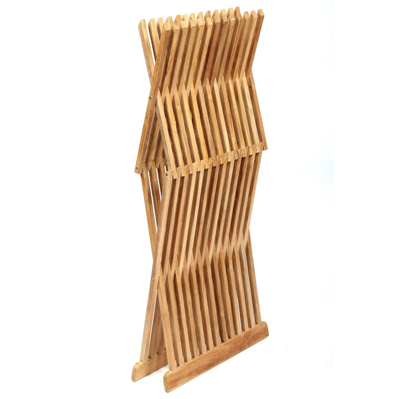Teak folding shower bench Zig Zag large 21" (56 cm)