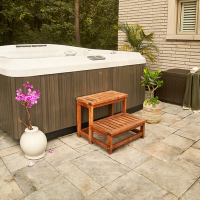 Marches pour spa en teck 60 cm (24 po)