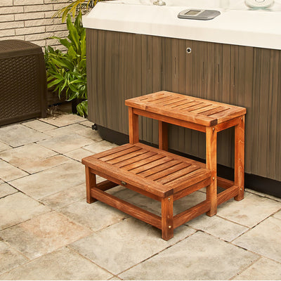 Marches pour spa en teck 60 cm (24 po)