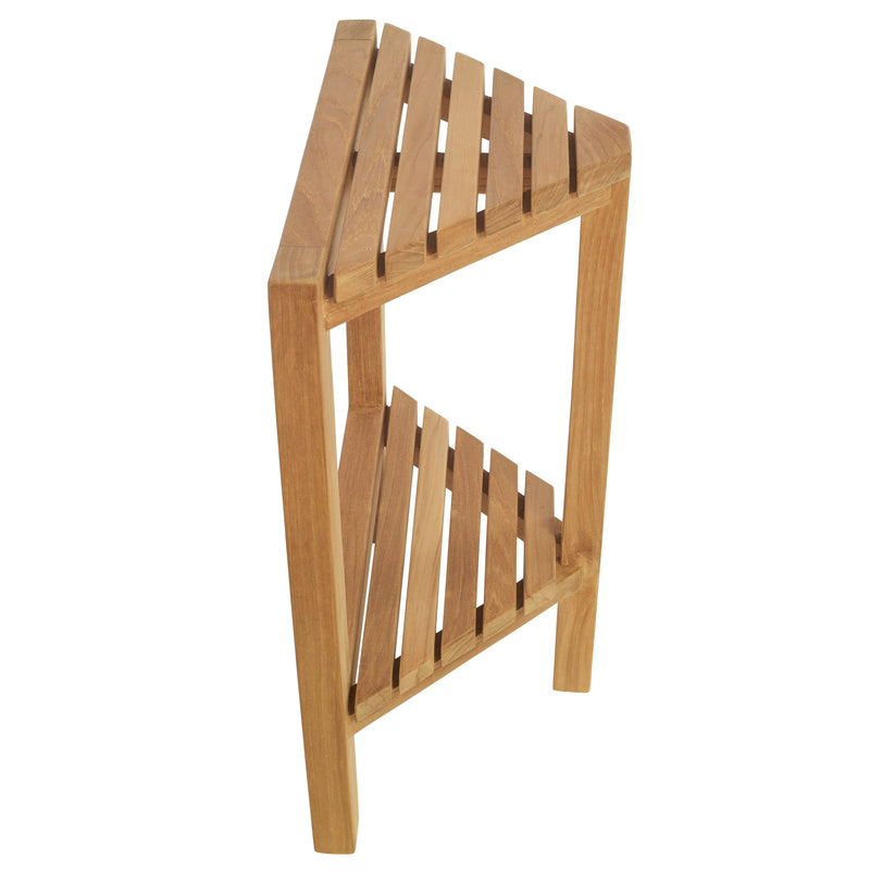 Repose-pied en teck Fiji en coin 37 cm (15 po) avec tablette