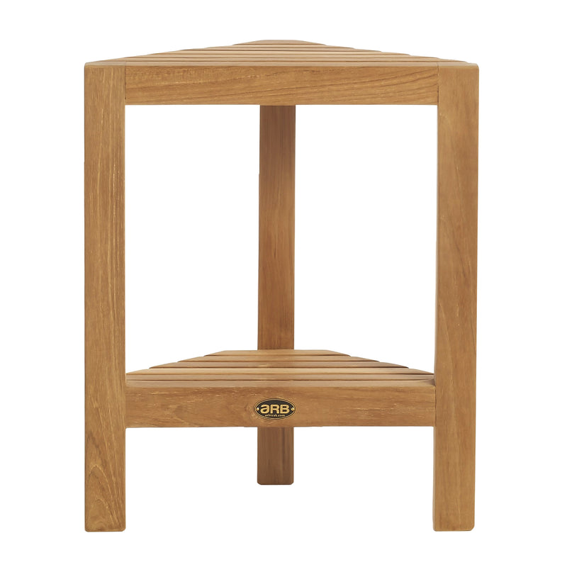 Repose-pied en teck Fiji en coin 37 cm (15 po) avec tablette