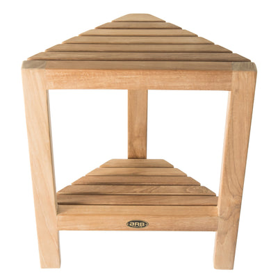 Repose-pied en teck Fiji en coin 37 cm (15 po) avec tablette