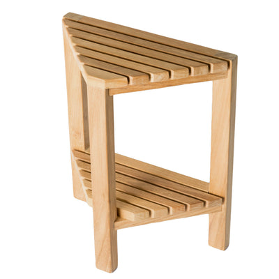 Repose-pied en teck Fiji en coin 37 cm (15 po) avec tablette