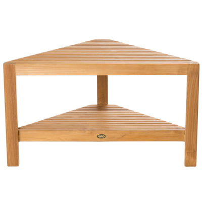 Banc en coin de douche en teck Fiji 80 cm (31 po) avec tablette
