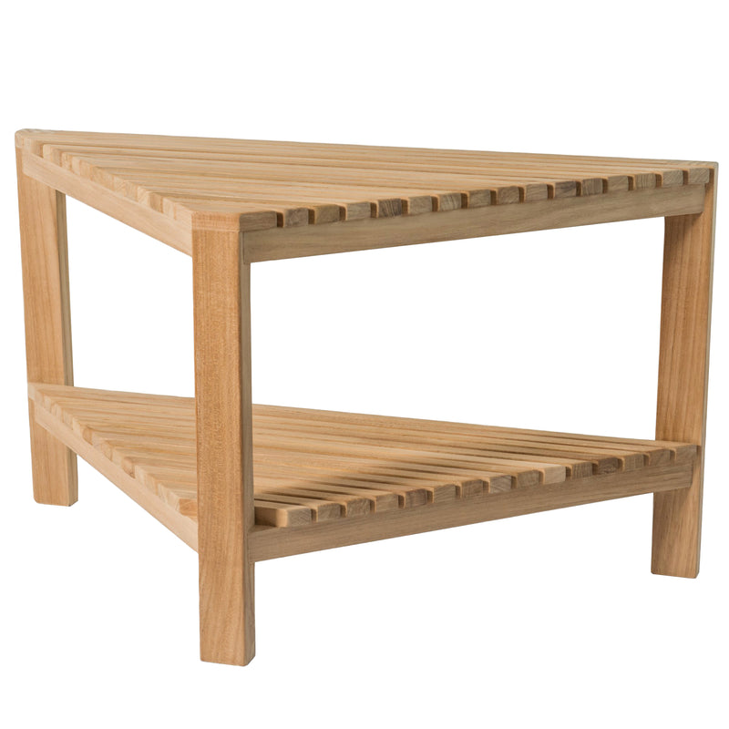 Banc en coin de douche en teck Fiji 80 cm (31 po) avec tablette