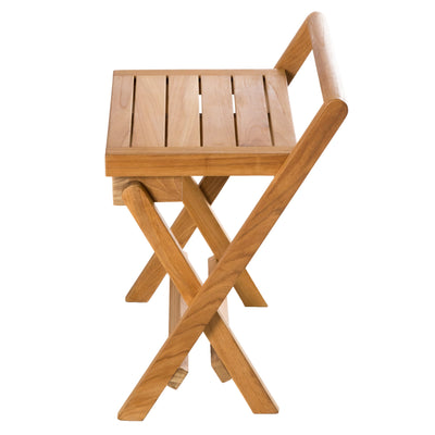 Banc de douche pliant en teck 40 cm (16 po) avec poignée