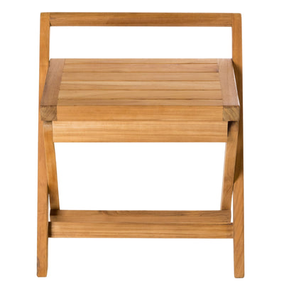 Banc de douche pliant en teck 40 cm (16 po) avec poignée