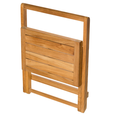 Banc de douche pliant en teck 40 cm (16 po) avec poignée