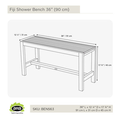 Banc de douche en teck Fiji 90 cm (36 po)