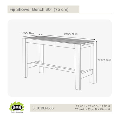 Banc de douche en teck Fiji 75 cm (30 po)