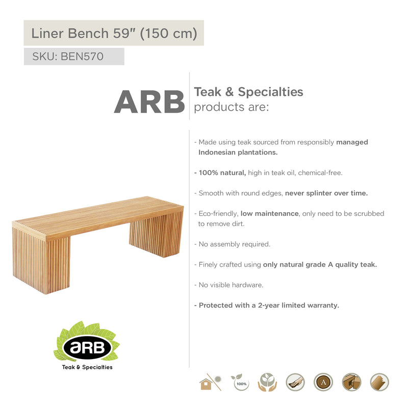 Teak Bench Liner 59" (150 cm)