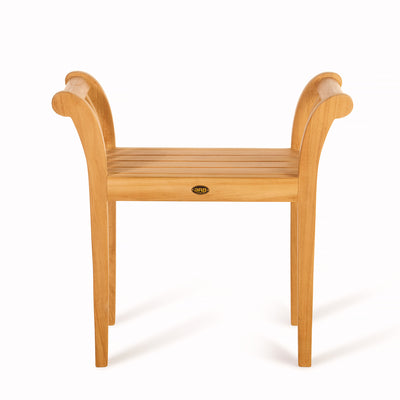 Banc-tabouret en teck Empire avec poignées