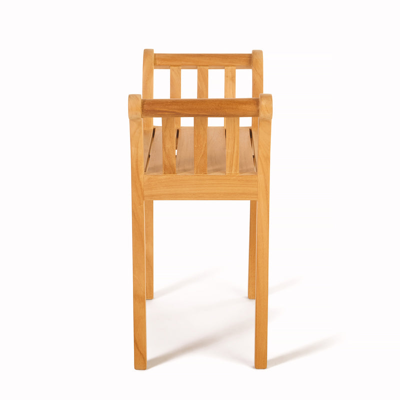 Banc-tabouret en teck Empire avec poignées