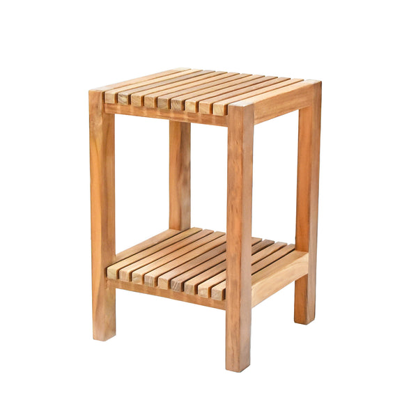 Banc de douche en teck Fiji 30 cm (12 po) avec tablette