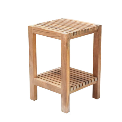 Banc de douche en teck Fiji 30 cm (12 po) avec tablette