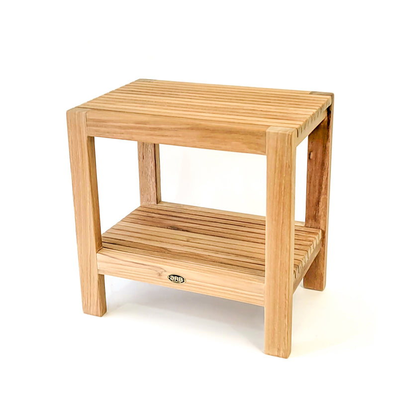 Banc de douche en teck Fiji 45 cm (18 po) avec tablette