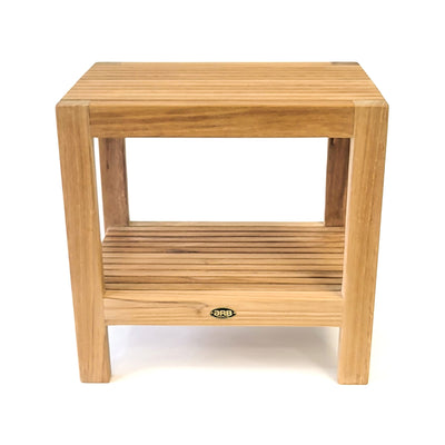 Banc de douche en teck Fiji 45 cm (18 po) avec tablette